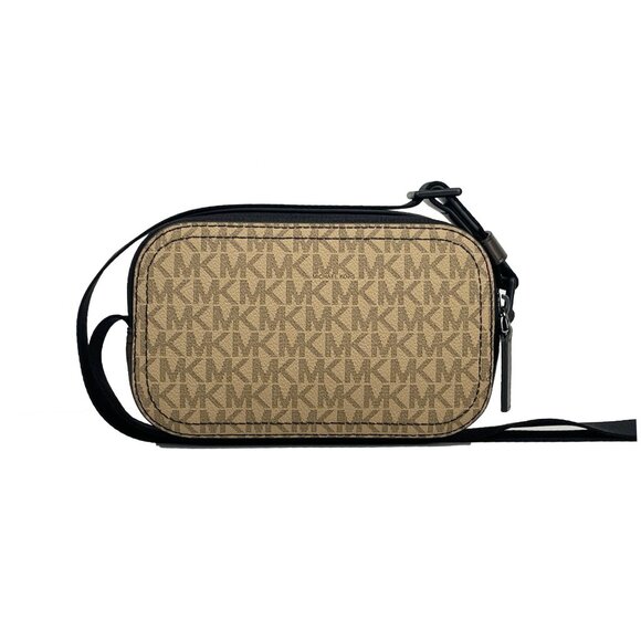 NEW Michael Kors Cooper Small Camera Crossbody Bag Camel / Black Handbag Purse - Picture 3 of 6